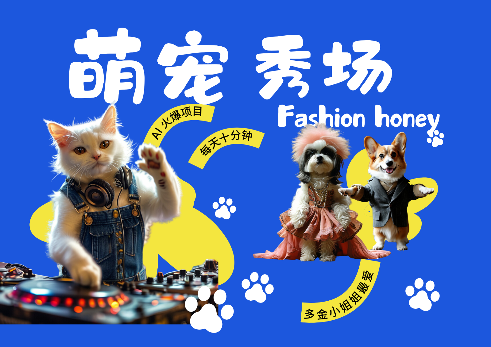 酷飒动物跳舞走秀 时尚喵FASHION汪 多金小姐姐最爱的 轻松月入破W-云网创