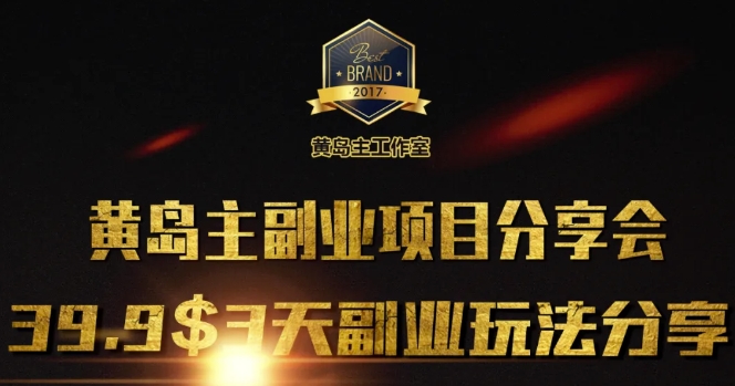 黄岛主副业分享会1期:3天3个副业玩法,速度上车