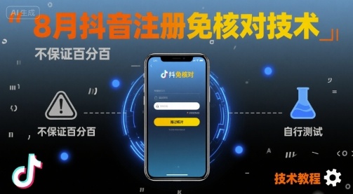 8月抖音注册免核对技术，不保证百分百，自测-云网创