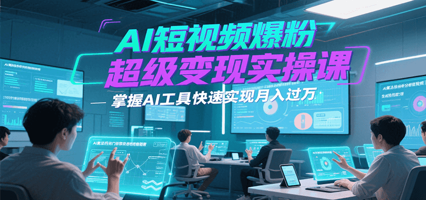 AI短视频爆粉超级变现实操课，掌握AI工具快速实现月入过万-云网创