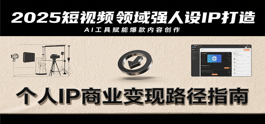 2025短视频领域强人设IP打造，结合爆款案例与AI工具应用，从个人出镜到商业成交转化-云网创