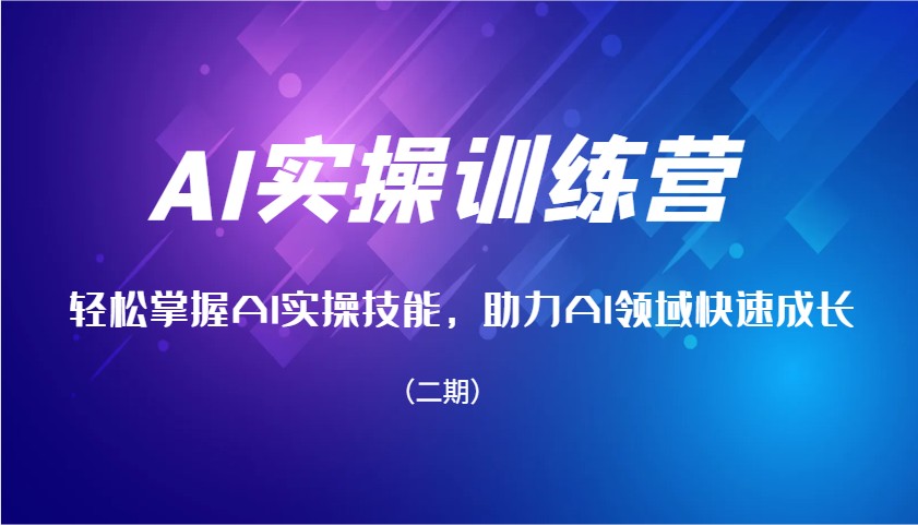 AI实操训练营，轻松掌握AI实操技能，助力AI领域快速成长(二期)-云网创