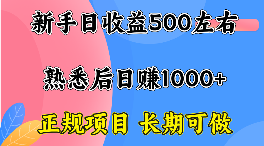 一台电脑，前期日收益300-500，熟练后日入1000左右-云网创