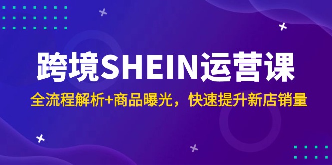 跨境SHEIN运营课，全流程解析+商品曝光，快速提升新店销量-云网创