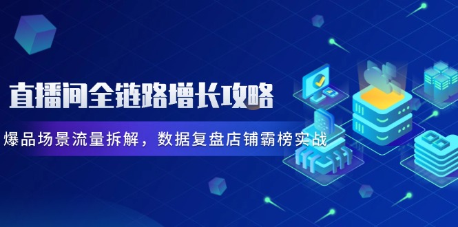 直播间全链路增长攻略，爆品场景流量拆解，数据复盘店铺霸榜实战-云网创