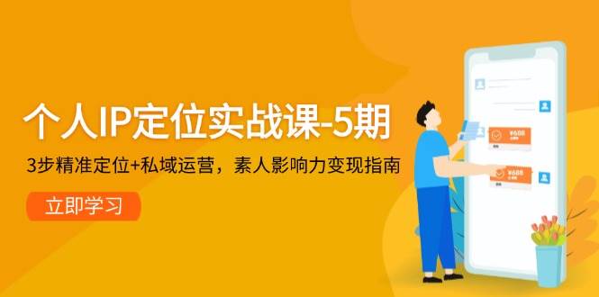 个人IP定位实战课-5期，3步精准定位+私域运营，素人影响力变现指南-云网创
