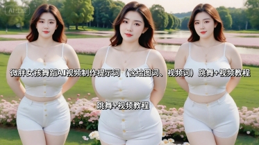 微胖女孩舞蹈AI视频制作提示词(含绘图词、视频词) 跳舞+视频教程-云网创