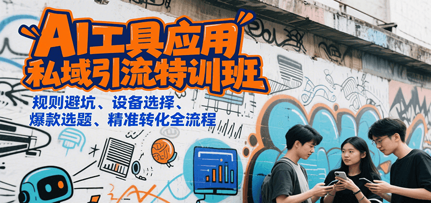 AI工具应用私域引流特训班，规则避坑、设备选择、爆款选题、精准转化全流程-云网创