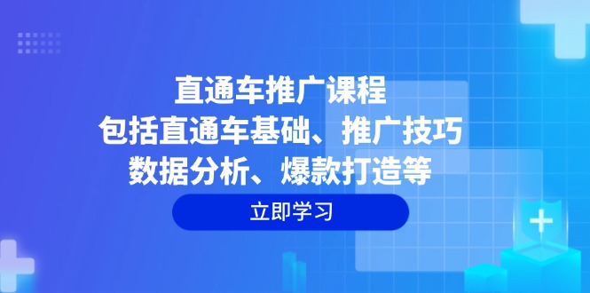 直通车推广课程：包括直通车基础、推广技巧、数据分析、爆款打造等-云网创