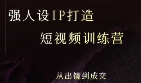 强人设ip打造课,8月最新5天短视频ip训练营,从出镜到成交