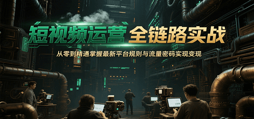 短视频运营全链路实战，从零到精通掌握最新平台规则与流量密码实现变现-云网创