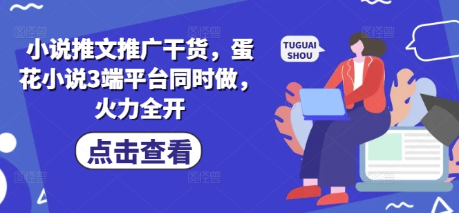 小说推文推广干货，蛋花小说3端平台同时做，火力全开-云网创