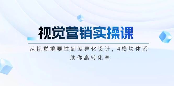 视觉营销实操课, 从视觉重要性到差异化设计, 4模块体系, 助你高转化率-云网创