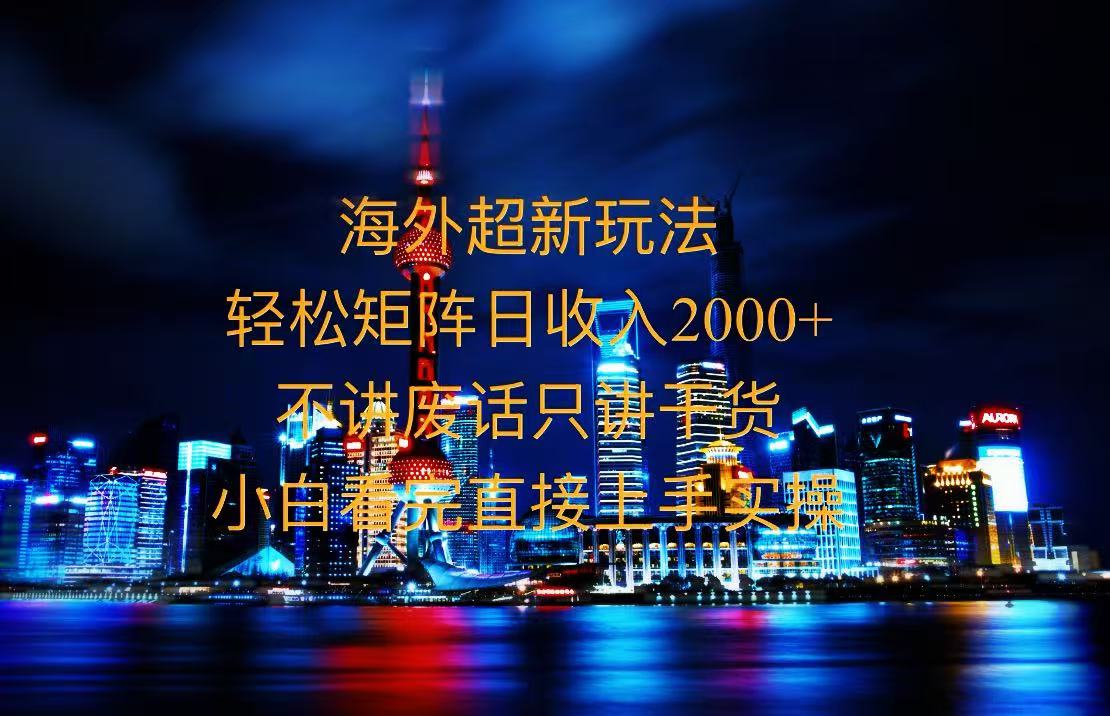 2025全新海外暴力玩法，操作简单，小白轻松上手-云网创
