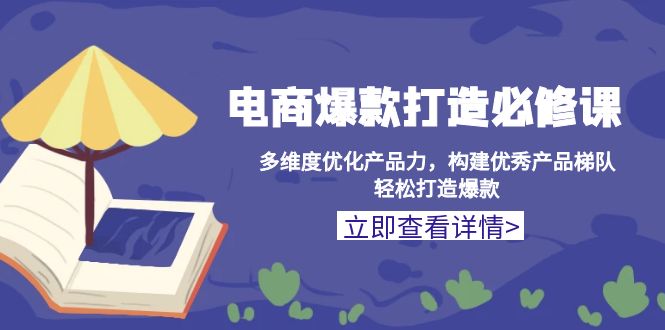 电商爆款打造必修课：多维度优化产品力，构建优秀产品梯队，轻松打造爆款-云网创