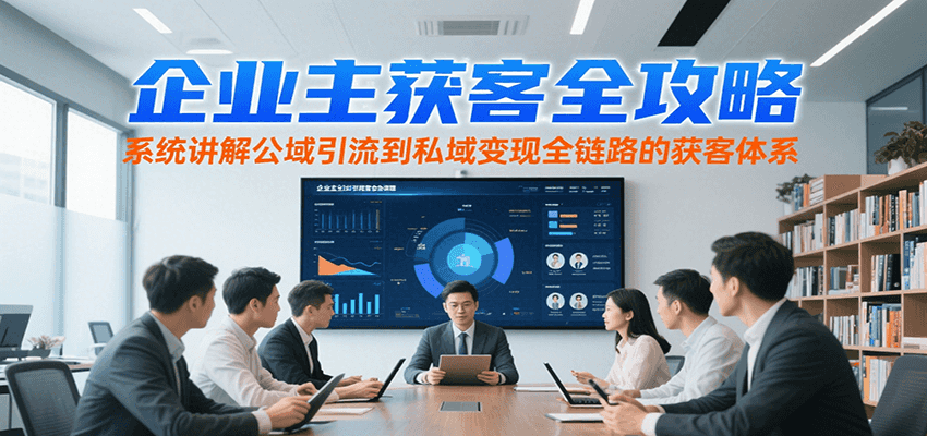 企业主获客全攻略，系统讲解公域引流到私域变现全链路的获客体系-云网创