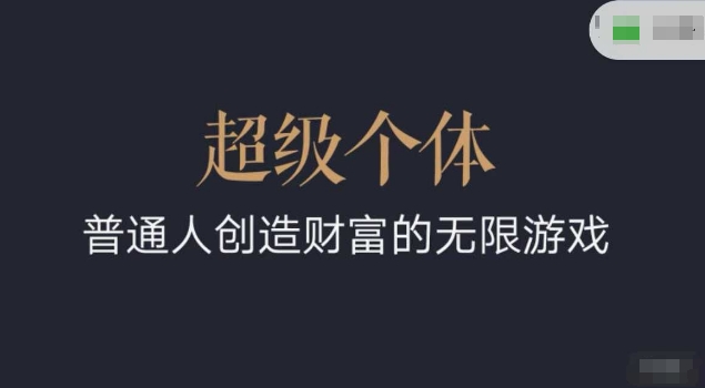 超级个体2024-2025翻盘指南,普通人创造财富的无限游戏