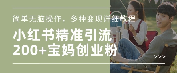 小红书混剪日引200+宝妈创业粉，简单无脑操作，多种变现详细教程-云网创