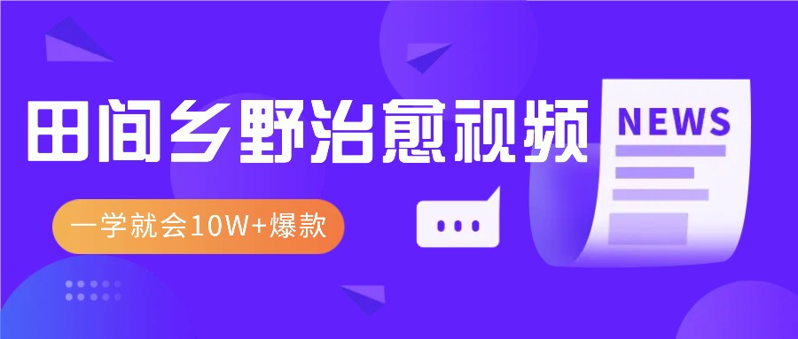 一学就会，1分钟教会你，10W+爆款田间乡野治愈视频(附提示词技巧)-云网创