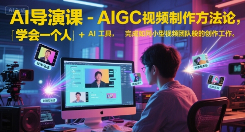 AI导演课-AIGC视频制作方法论，学会一个人+AI工具，完成如同小型视频团队般的创作工作，实现导演梦-云网创