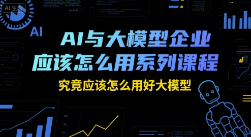 AI与大模型企业应该怎么用系列课程,究竟应该怎么用好大模型