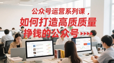公众号运营系列课，如何打造高质量挣钱的公众号-云网创