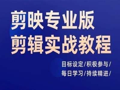 剪映专业版剪辑实战教程，目标设定/积极参与/每日学习/持续精进-云网创