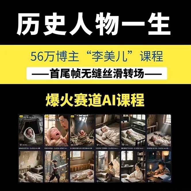 图片[1]-AI历史人物短视频创作，含IP打造、首尾帧无缝转场、智能体视频制作等核心教学内容-云网创