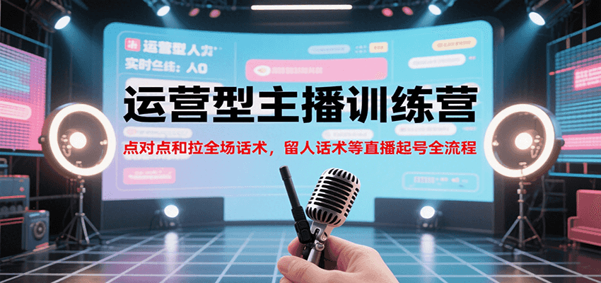 运营型主播训练营，点对点和拉全场话术，留人话术等直播起号全流程(更新8月)-云网创