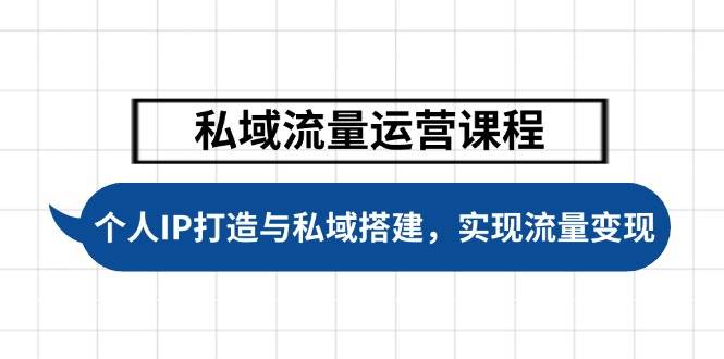 私域流量运营课程，个人IP打造与私域搭建，助力学员实现流量变现-云网创