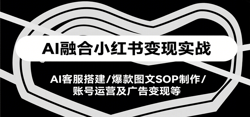 AI融合小红书变现实战课，AI客服搭建/爆款图文SOP制作/账号运营及广告变现等-云网创