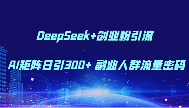 DeepSeek+创业粉引流 AI矩阵日引300+ 副业人群流量密码-云网创