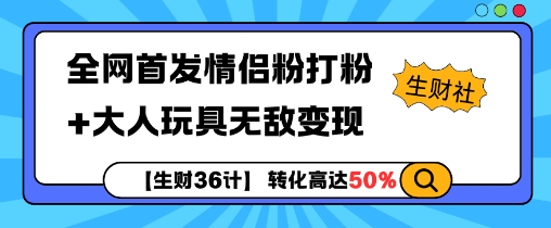 【生财36计】全网首发情侣粉打粉+大人玩具无敌变现-云网创
