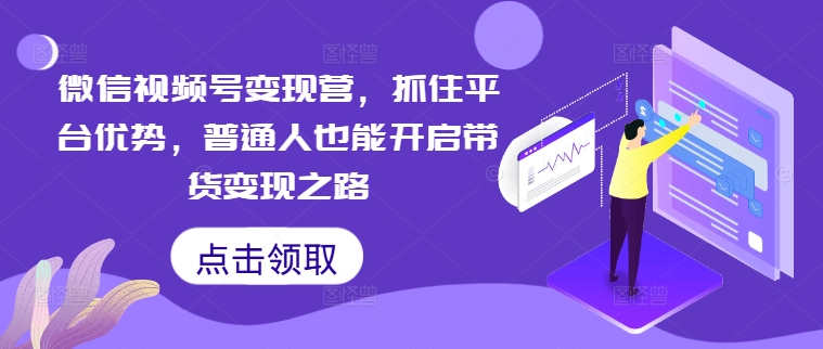 微信视频号变现营，抓住平台优势，普通人也能开启带货变现之路-云网创
