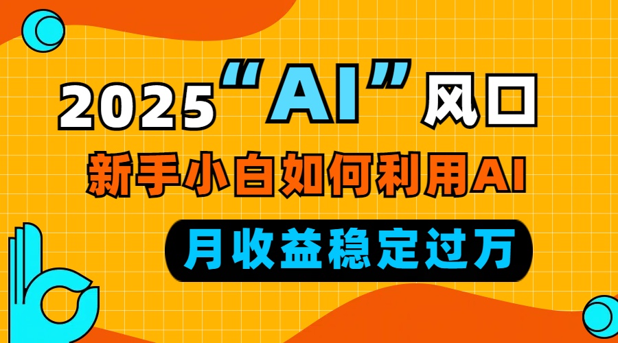 2025“ AI ”风口，新手小白如何利用ai，每月收益稳定过万-云网创