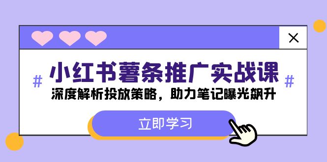 小红书-薯条推广实战课：深度解析投放策略，助力笔记曝光飙升-云网创