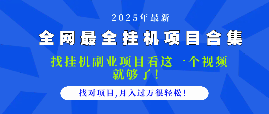 2025最全挂机项目合集 找项目看这一个视频就够了，做对项目月入过万很…-云网创
