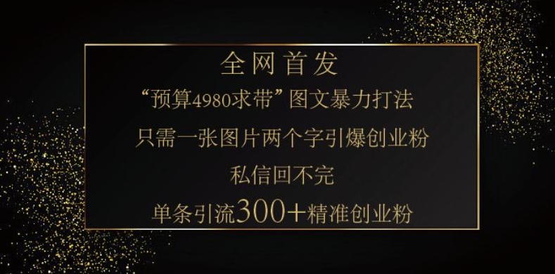 小红书神奇图片引流法，只需一张图，就能单条笔记凭借此方法，轻松引流 300 + 精准创业粉-云网创