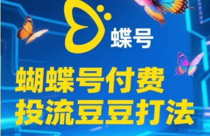 2025蝴蝶号付费投流豆豆打法，助新手快速掌握付费流量撬动自然流的核心玩法-云网创