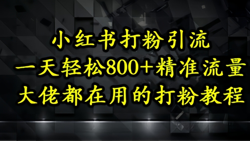 小红书打粉引流，一天轻松500+精准流量，大佬都在用的打粉教程-云网创