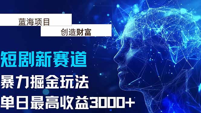 抖音新赛道，暴力掘金玩法，单日收益最高3000+-云网创