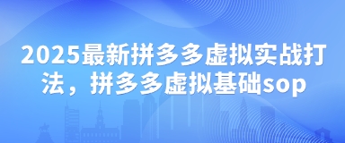 2025最新拼多多虚拟实战打法,拼多多虚拟基础sop