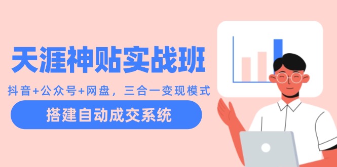 天涯神贴实战班：抖音+公众号+网盘，三合一变现模式，搭建自动成交系统-云网创