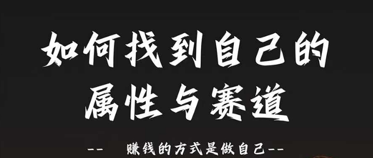 赛道和属性2.0：如何找到自己的属性与赛道，赚钱的方式是做自己-云网创