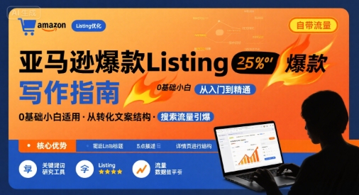 亚马逊爆款Listing写作方法，亚马逊0基础小白也能写爆款自带流量的Listing-云网创