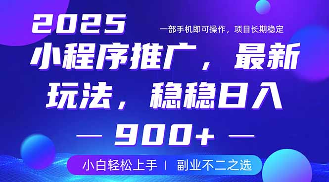 25年小程序掘金最新玩法，稳稳日入900+，副业兼职的不二之选-云网创