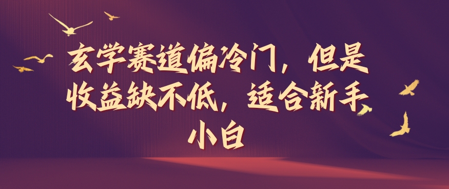 玄学赛道偏冷门，但是收益缺不低，适合新手小白【揭秘】-云网创