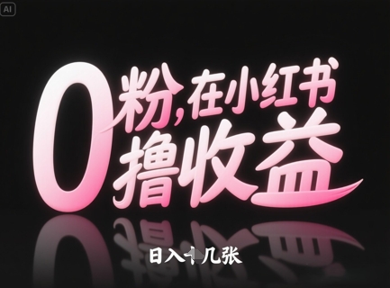 0粉在小红书撸收益，日入几张-云网创