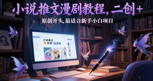 小说推文漫剧教程，二创+原创开头，最适合新手小白项目-云网创