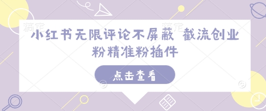 小红书无限评论不屏蔽 截流创业粉精准粉插件-云网创